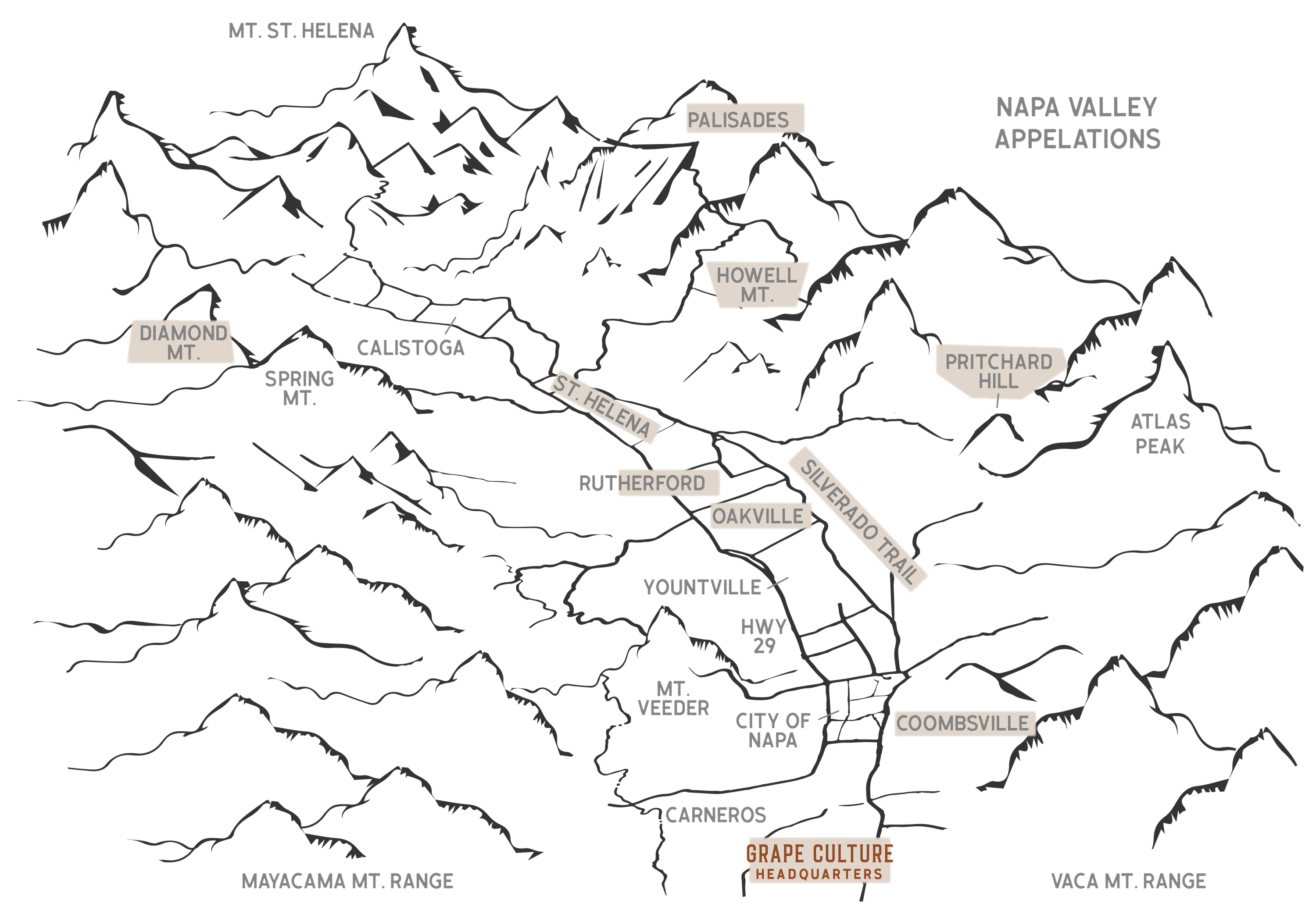 Vineyard Map of Napa